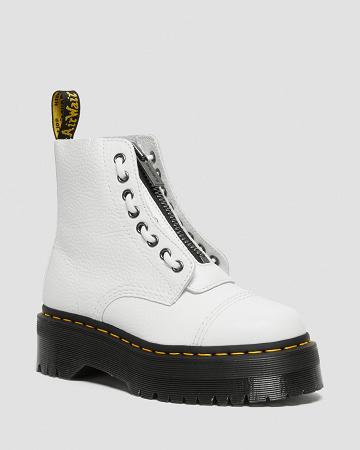 Botas Plataforma Dr Martens Sinclair Milled Nappa Cuero Mujer Blancos | MX 524OKI